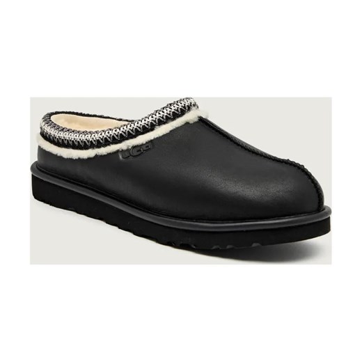 UGG Skórzane mule M TASMAN Noir | z dodatkiem wełny ze sklepu Gomez Fashion Store w kategorii Klapki męskie - zdjęcie 186490117
