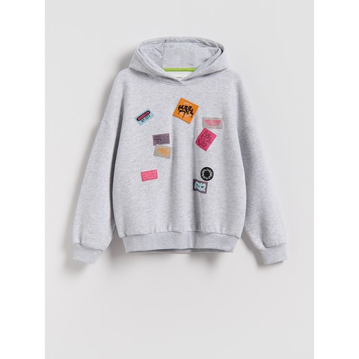 Reserved - Bluza z naszywkami - jasnoszary ze sklepu Reserved w kategorii Bluzy chłopięce - zdjęcie 186491579