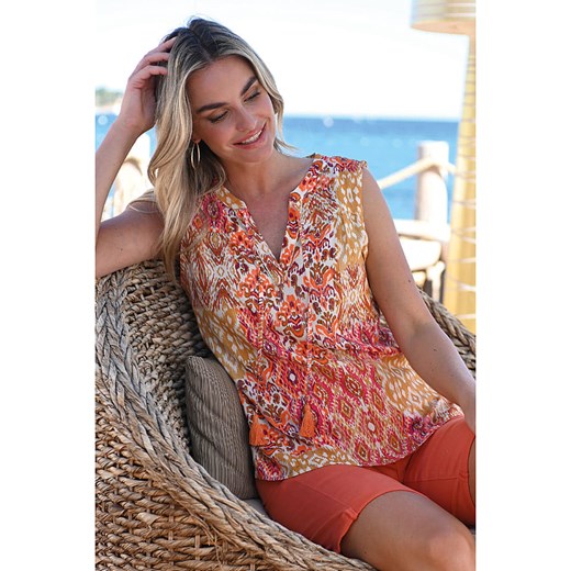 Bleu d&apos;Azur Top &quot;Witta&quot; w kolorze jasnoróżowo-pomarańczowym ze sklepu Limango Polska w kategorii Bluzki damskie - zdjęcie 186492299