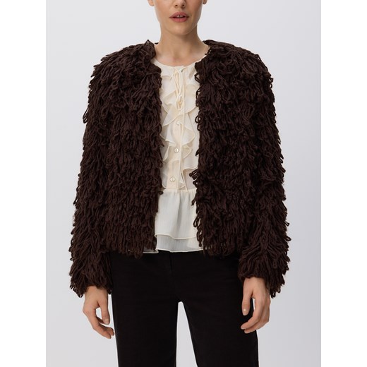 Reserved - Kardigan z frędzlami - brązowy ze sklepu Reserved w kategorii Swetry damskie - zdjęcie 186493538