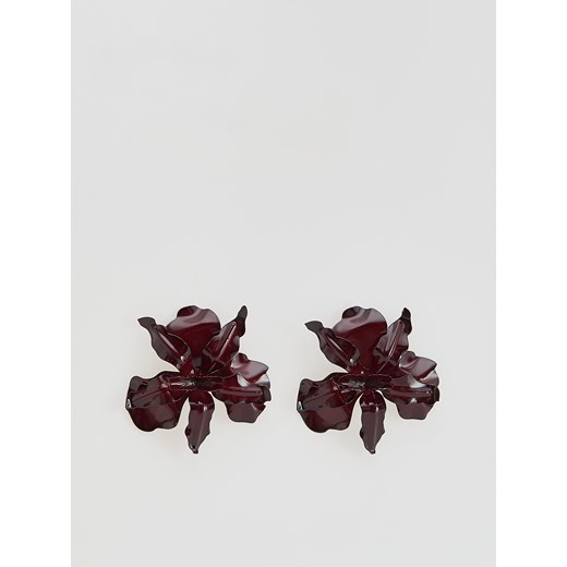 Reserved - Kolczyki w kształcie kwiatów - bordowy Reserved ONE SIZE Reserved
