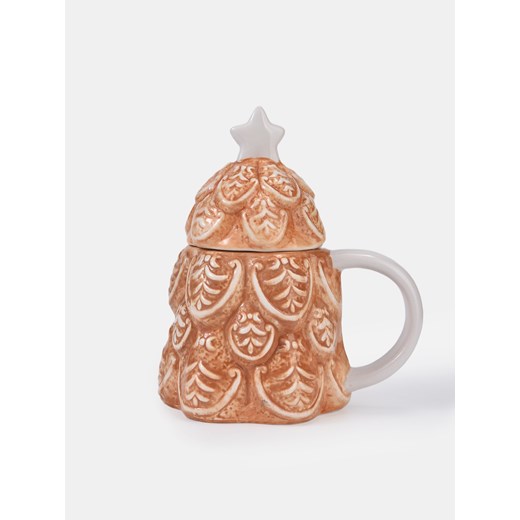 Sinsay - Ceramiczny kubek z pokrywką - wielobarwny Sinsay One Size Sinsay
