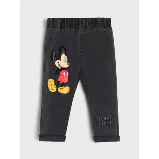 Sinsay - Jeansy z ociepleniem z nadrukiem Mickey Mouse - szary - id: 701EM-90J - marki Sinsay - 186495577 Sinsay - Jeansy z ociepleniem z nadrukiem Mickey Mouse - szary ze sklepu Sinsay w kategorii Spodnie i półśpiochy - zdjęcie 186495577
