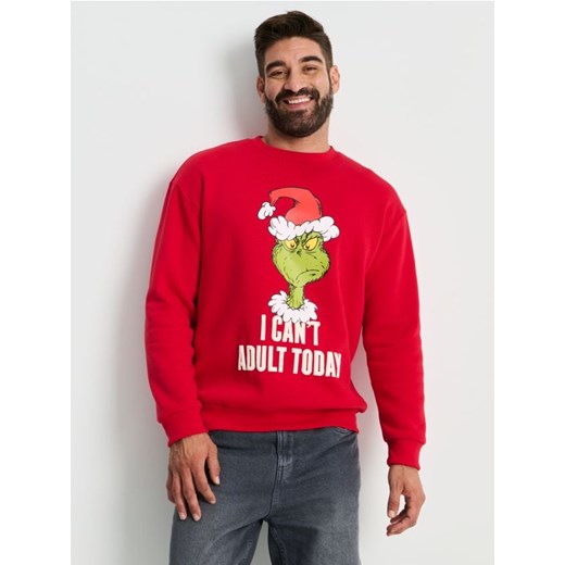 Sinsay - Bluza crewneck regular Grinch - czerwony ze sklepu Sinsay w kategorii Bluzy męskie - zdjęcie 186495647