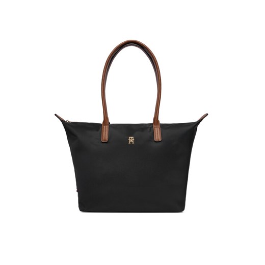 Torebka Tommy Hilfiger Popette Tote AW0AW17711 Czarny ze sklepu eobuwie.pl w kategorii Torby Shopper bag - zdjęcie 186495807