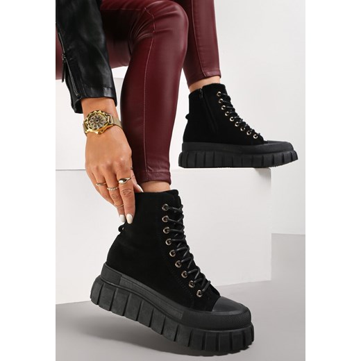 Czarne Botki Peralle 39 born2be.pl