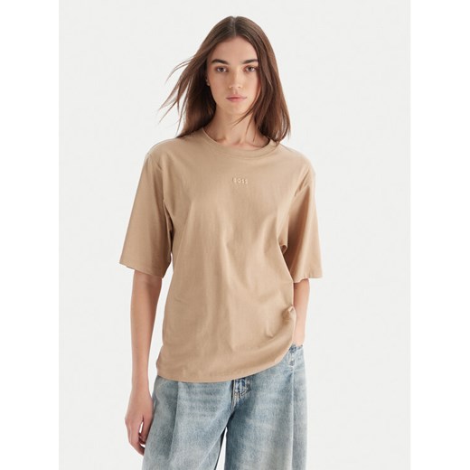 BOSS T-Shirt C_Enis 50523256 Beżowy Oversize ze sklepu MODIVO w kategorii Bluzki damskie - zdjęcie 186498667