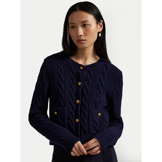 Polo Ralph Lauren Kardigan 211978312501 Granatowy Regular Fit ze sklepu MODIVO w kategorii Swetry damskie - zdjęcie 186498705
