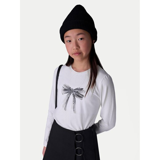 Mayoral Bluzka 830 Biały Regular Fit ze sklepu MODIVO w kategorii Bluzki dziewczęce - zdjęcie 186498719