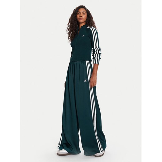 adidas Bluza adicolor 3-Stripes JY2599 Zielony Slim Fit ze sklepu MODIVO w kategorii Bluzy damskie - zdjęcie 186498775