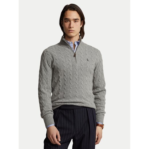 Polo Ralph Lauren Sweter 710876766008 Szary Regular Fit ze sklepu MODIVO w kategorii Swetry męskie - zdjęcie 186498787