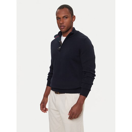 Barbour Sweter Half Zip MKN1074NY91 Granatowy Regular Fit ze sklepu MODIVO w kategorii Swetry męskie - zdjęcie 186498807
