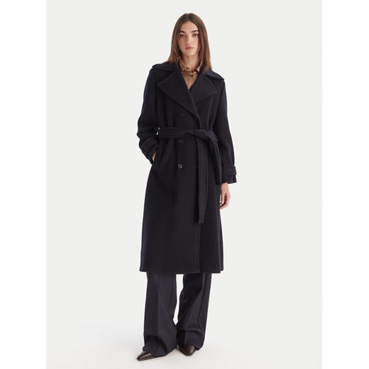 Marella Płaszcz wełniany Balcone 2523016112 Granatowy Regular Fit ze sklepu MODIVO w kategorii Płaszcze damskie - zdjęcie 186498819