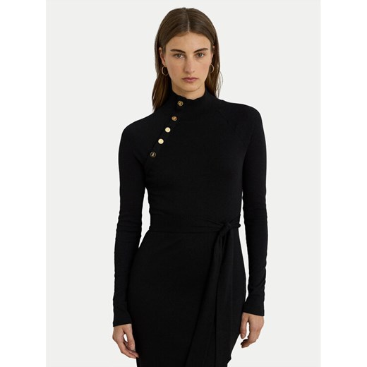 LAUREN RALPH LAUREN Sukienka dzianinowa 200980036001 Czarny Slim Fit ze sklepu MODIVO w kategorii Sukienki - zdjęcie 186498825