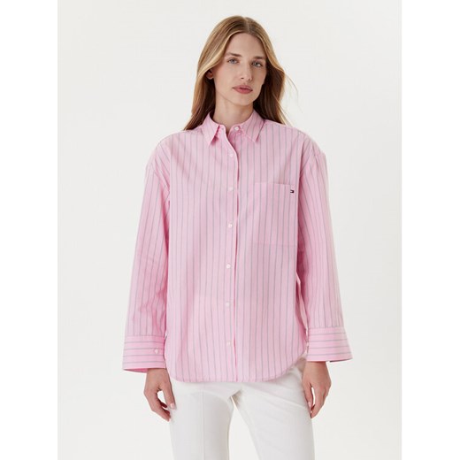 Tommy Hilfiger Koszula New Easy WW0WW45892 Różowy Relaxed Fit ze sklepu MODIVO w kategorii Koszule damskie - zdjęcie 186498855