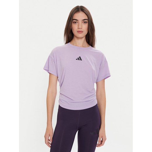 adidas T-Shirt Power JX1191 Fioletowy Regular Fit ze sklepu MODIVO w kategorii Bluzki damskie - zdjęcie 186498877