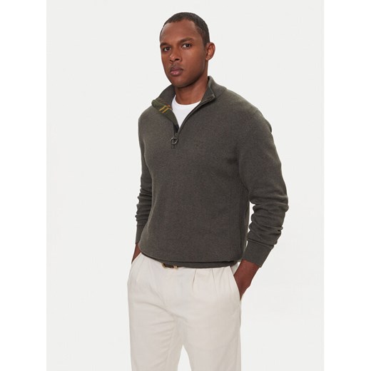 Barbour Sweter Half Zip MKN1074OL91 Zielony Regular Fit ze sklepu MODIVO w kategorii Swetry męskie - zdjęcie 186498918