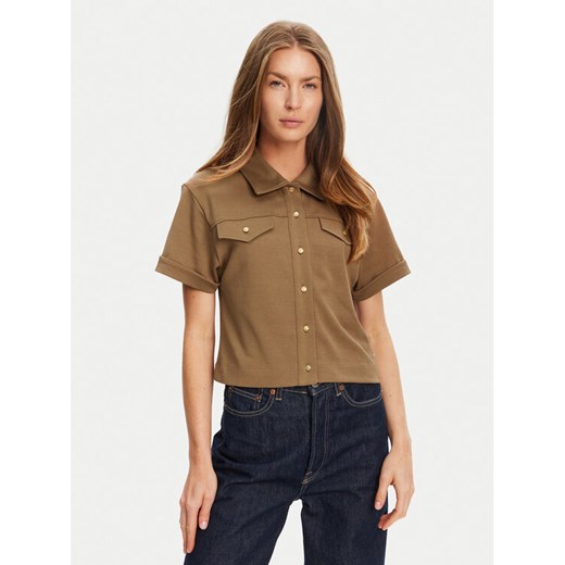 Tommy Hilfiger Koszula Gold Button WW0WW44626 Brązowy Regular Fit ze sklepu MODIVO w kategorii Koszule damskie - zdjęcie 186498936