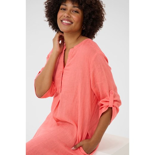 Kaffe Lniana sukienka w kolorze pomarańczowym Kaffe XS okazyjna cena Limango Polska