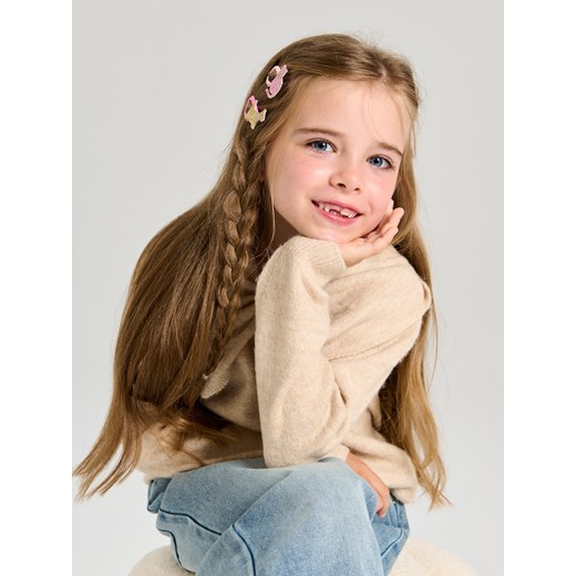 Sinsay - Spinki do włosów z brokatem 4 pack - wielobarwny Sinsay One Size Sinsay