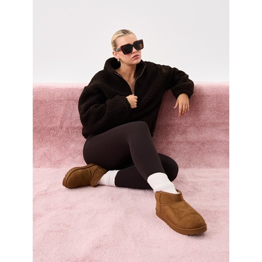 Sinsay - Legginsy z futerkowym ociepleniem w środku - brązowy Sinsay XXL Sinsay