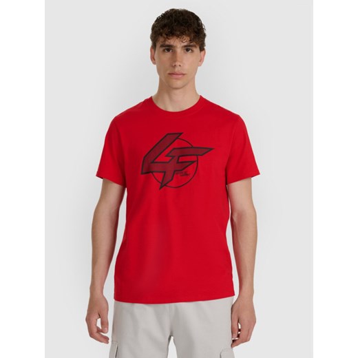 Męski t-shirt z nadrukiem 4F 4FWAW25TTSHM3133 - czerwony ze sklepu Sportstylestory.com w kategorii T-shirty męskie - zdjęcie 186503127