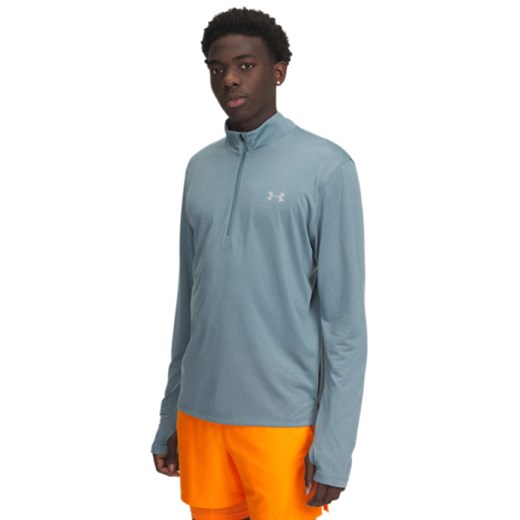 Męski longsleeve do biegania Under Armour UA Launch 1/4 ZIP - turkusowy ze sklepu Sportstylestory.com w kategorii T-shirty męskie - zdjęcie 186503177