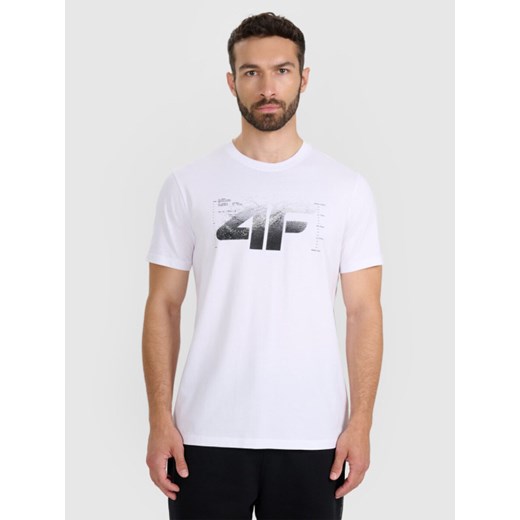 Męski t-shirt z nadrukiem 4F 4FWAW25TTSHM2359 - biały ze sklepu Sportstylestory.com w kategorii T-shirty męskie - zdjęcie 186503236