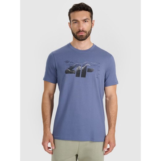 Męski t-shirt z nadrukiem 4F 4FWAW25TTSHM2359 - granatowy ze sklepu Sportstylestory.com w kategorii T-shirty męskie - zdjęcie 186503256