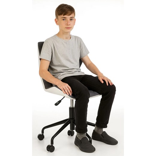 Młodzieżowy fotel obrotowy do biurka popielaty N5-M17 ze sklepu Edinos.pl w kategorii Krzesła biurowe - zdjęcie 186503959