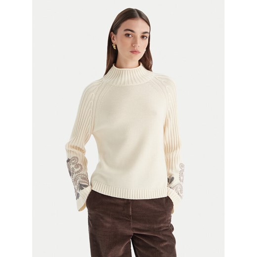 Luisa Spagnoli Golf Manico 100198 Écru Regular Fit ze sklepu MODIVO w kategorii Swetry damskie - zdjęcie 186504907
