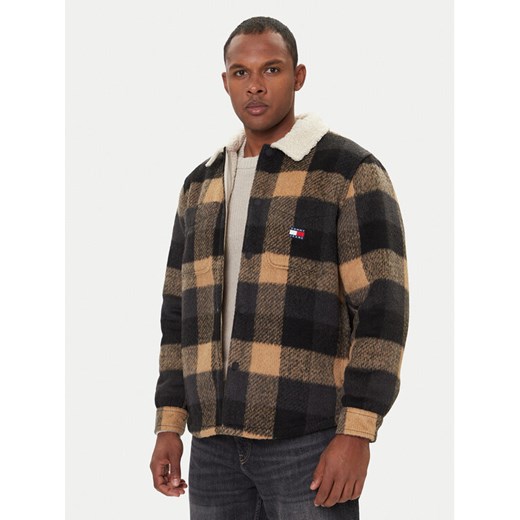 Tommy Jeans Kurtka przejściowa Check Teddy DM0DM22010 Beżowy Regular Fit ze sklepu MODIVO w kategorii Kurtki męskie - zdjęcie 186504908