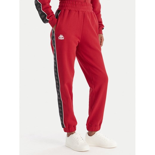 Kappa Spodnie dresowe Banda Adina 311M8HW Czerwony Regular Fit ze sklepu MODIVO w kategorii Spodnie damskie - zdjęcie 186504935