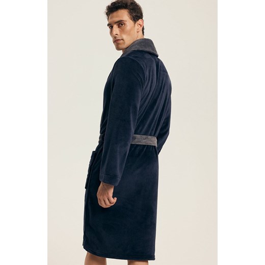 Henderson szlafrok męski Nocturn 43378-59X, Kolor granatowy, Rozmiar 2XL, Henderson ze sklepu Primodo w kategorii Szlafroki męskie - zdjęcie 186505426