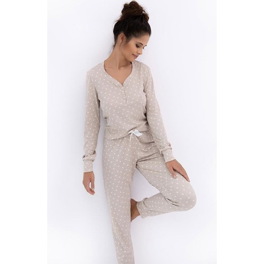 Sensis długa piżama damska Calliope, Kolor beżowy, Rozmiar S, SENSIS Sensis M okazja Primodo