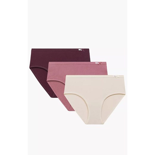 Atlantic 3-pack figi damskie Classic 3CLP-004-WIN/ROZC/BEZ, Kolor burgundowo-beżowo-różowy, Rozmiar M, ATLANTIC ze sklepu Primodo w kategorii Majtki damskie - zdjęcie 186505595