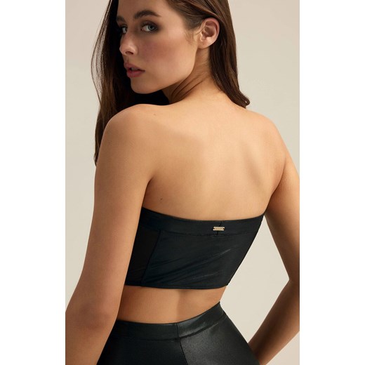 Esotiq czarny top biustonoszowy Wet 44349-99X, Kolor czarny, Rozmiar L/XL, Esotiq ze sklepu Intymna w kategorii Biustonosze - zdjęcie 186506678