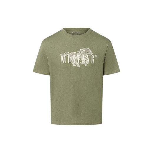 Mustang Koszulka męska - Austin Mężczyźni Bawełna seledynowy nadruk ze sklepu vangraaf w kategorii T-shirty męskie - zdjęcie 186508307