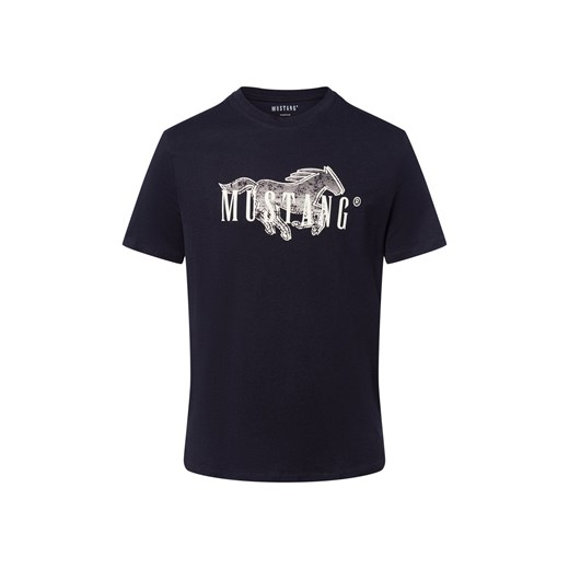 Mustang Koszulka męska - Austin Mężczyźni Bawełna granatowy nadruk ze sklepu vangraaf w kategorii T-shirty męskie - zdjęcie 186508308