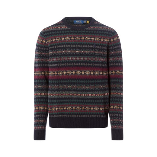 Polo Ralph Lauren Męski wełniany sweter Mężczyźni Wełna granatowy wzorzysty ze sklepu vangraaf w kategorii Swetry męskie - zdjęcie 186508316