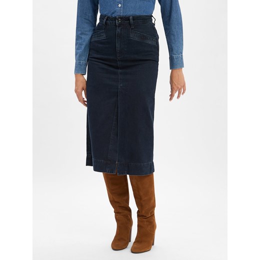 BOSS Dżinsowa spódnica damska - Semaire Kobiety dark stone jednolity ze sklepu vangraaf w kategorii Spódnice - zdjęcie 186508337