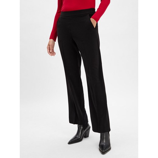 Someday Damskie spodnie materiałowe - Charlie Wide Tech Kobiety czarny jednolity ze sklepu vangraaf w kategorii Spodnie damskie - zdjęcie 186508355