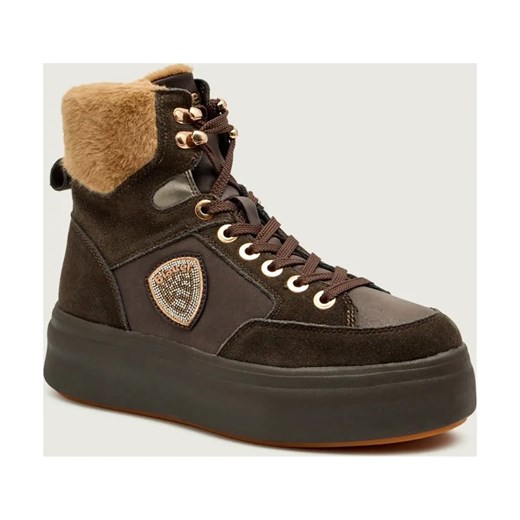 BLAUER Ocieplane botki na platformie EMERY01 |shearling | z dodatkiem skóry ze sklepu Gomez Fashion Store w kategorii Botki - zdjęcie 186508478
