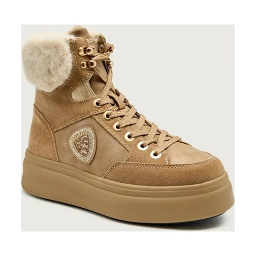 BLAUER Ocieplane botki na platformie EMERY01 |shearling | z dodatkiem skóry ze sklepu Gomez Fashion Store w kategorii Botki - zdjęcie 186508479