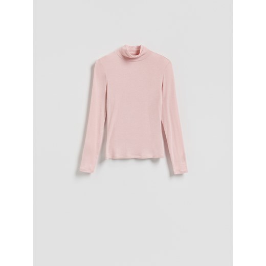 Reserved - Longsleeve z dodatkiem wełny - pastelowy róż ze sklepu Reserved w kategorii Bluzki damskie - zdjęcie 186510338