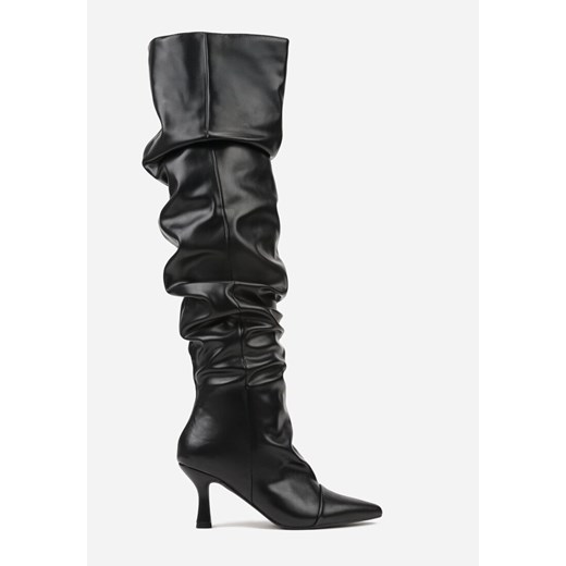 Czarne Kozaki Typu Slouchy na Szpilce Wiolina Renee 37 renee.pl