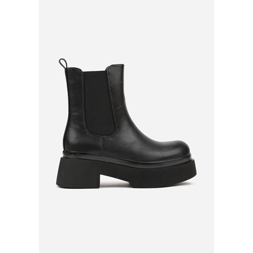 Czarne Botki Sztyblety na Platformie Tevirka Renee 40 renee.pl
