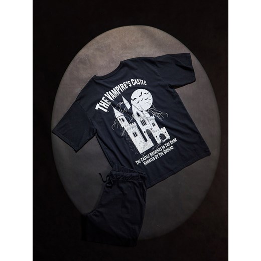 Sinsay - Bawełniana piżama oversize z nadrukiem na plecach - wielobarwny Sinsay XL Sinsay