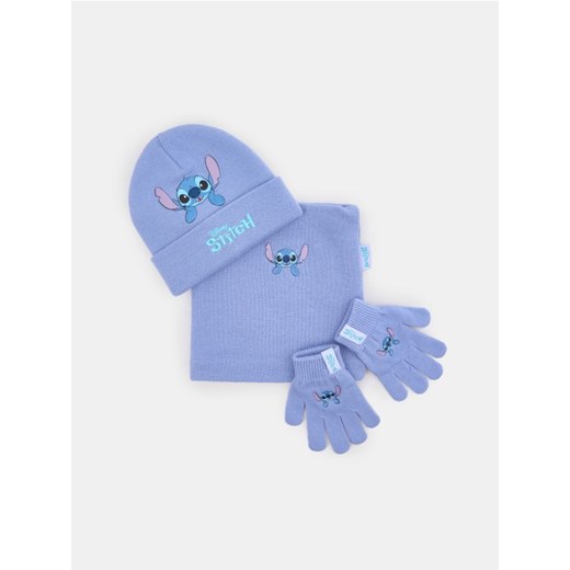 Sinsay - Zestaw: czapka, komin i rękawiczki Stitch - błękitny ze sklepu Sinsay w kategorii Czapki dziecięce - zdjęcie 186511058