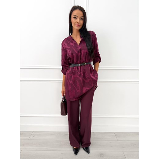 Burgundowa Sukienka/Tunika ze Wzorem Modnakiecka.pl 42 ModnaKiecka.pl